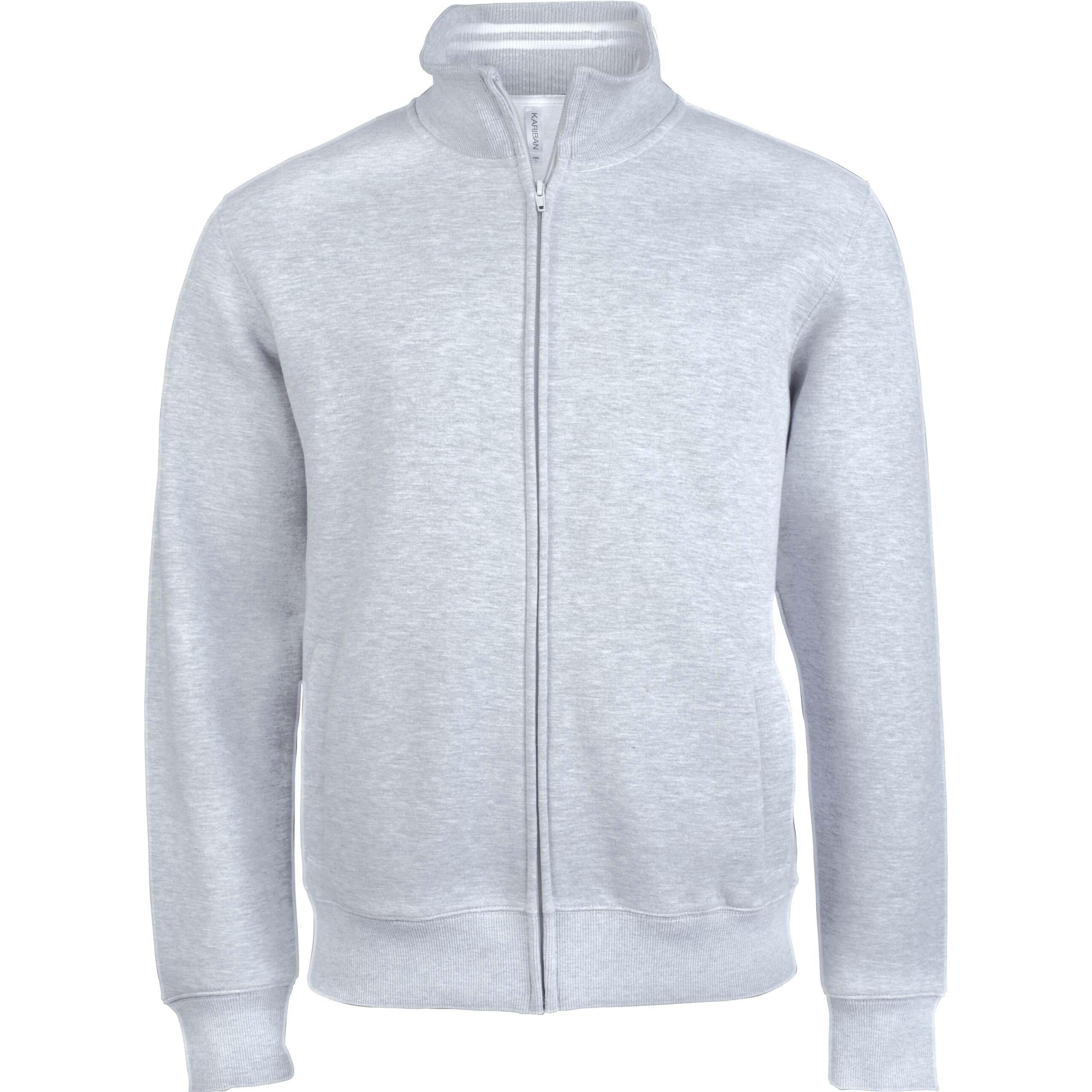 Kariban, Herren, Jacke, Zippée Molleton (L), Grau, L