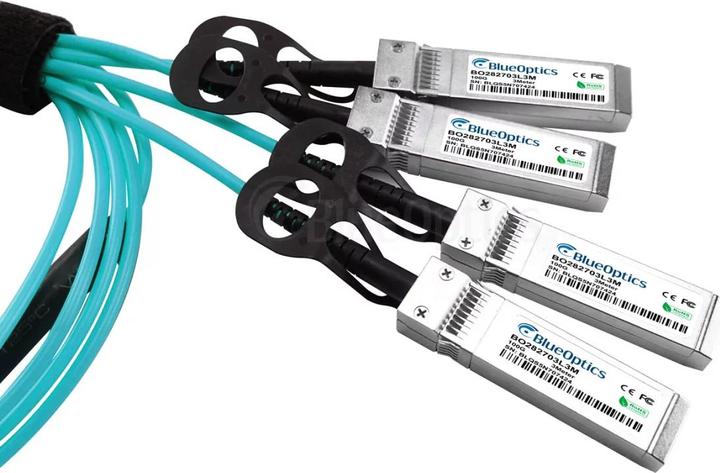Actual product image BlueOptics Edge Core ET7402-25AOC-25M compatible AOC QSFP28 BO282703L25M