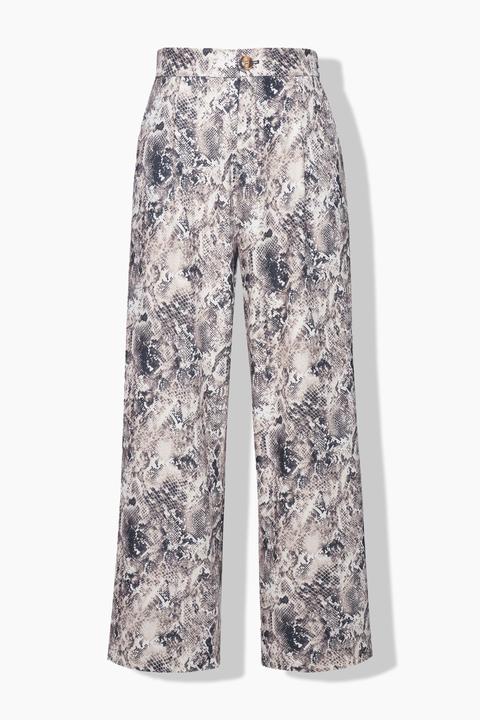 Image du produit Studio Untold Pantalon à jambes larges et taille haute. Imprimé python (54)