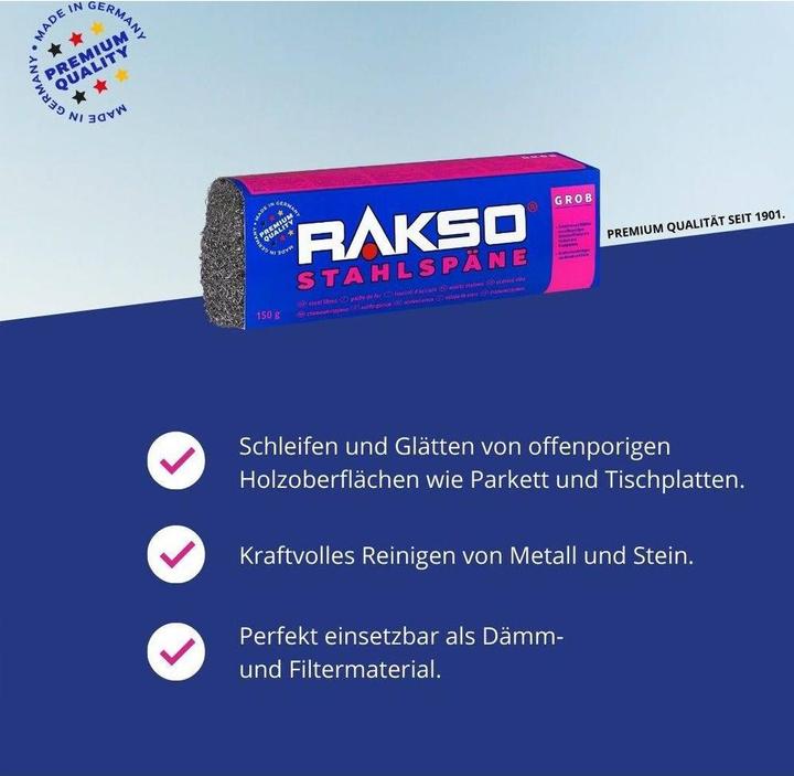 Produktbild Rakso Stahlspäne grob à 150g (1 Stk.)