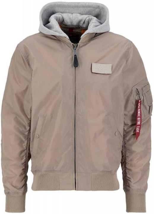 Immagine prodotto Alpha Industries Bomber con cappuccio integrato e tag Remove Before Flight (XL)