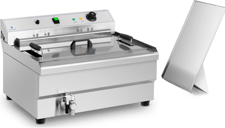 Produktbild Royal Catering Fettbackgerät Edelstahl Friteuse Fritteuse Fritöse Kaltzone Ablage 9000 W 30 L