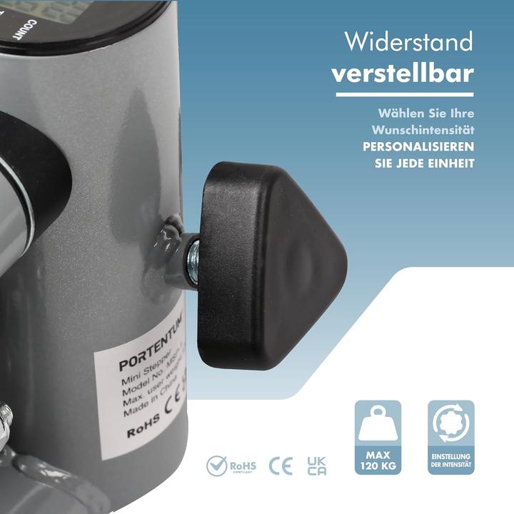 Produktbild Portentum Mini Stepper mit Widerstandsbändern & LCD-Display