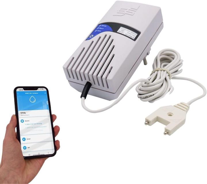 Actual product image Schabus 500240 Wireless water detector with app control, with internal sensor via socket outlet