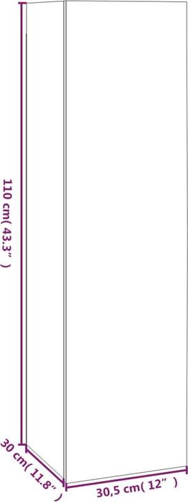 Image du produit vidaXL TV-Schränke 4 Stk. Grau Sonoma 30,5x30x110 cm (30.50 x 30 x 110 cm)