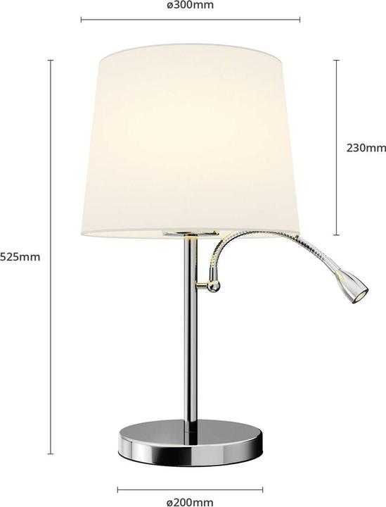 Actual product image Lindby Benjiro table lamp White/Chrome (240 lm, E27)