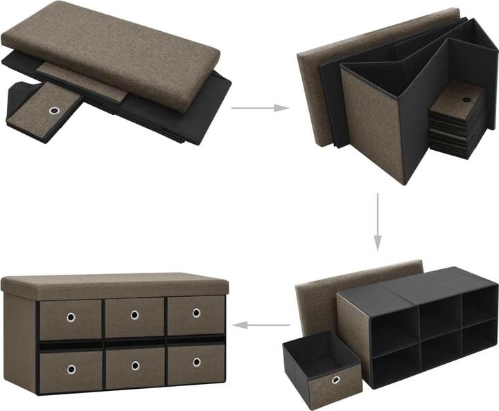 Actual product image vidaXL Bench with storage space (76 cm)