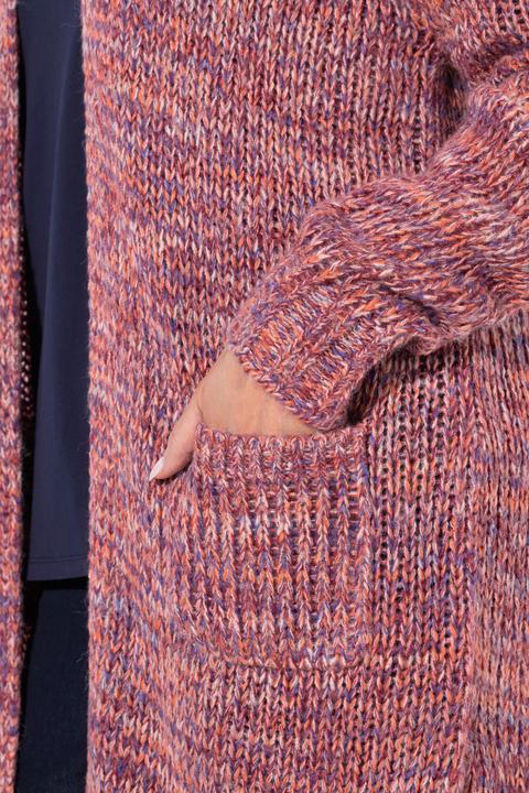 Produktbild Ulla Popken Long-Strickjacke, Grobstruck, V-Ausschnitt, Langarm (62)