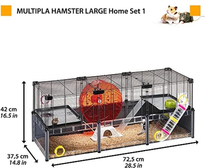 Actual product image Ferplast Multipla Hamster Large grey, 107.5x37.5x h 42cm (1 pc)