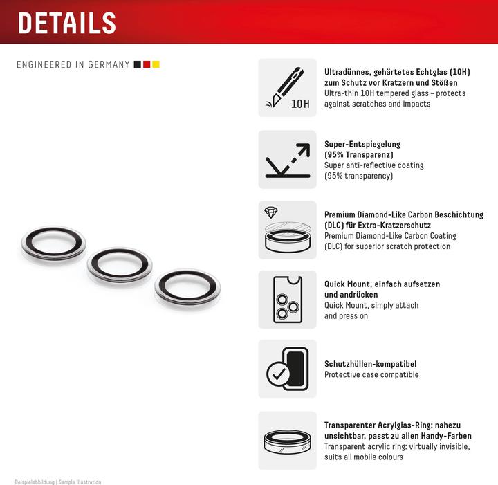 Image du produit Displex Premium Camera Lens Glass (1 pièce(s), Samsung Galaxy S25+)