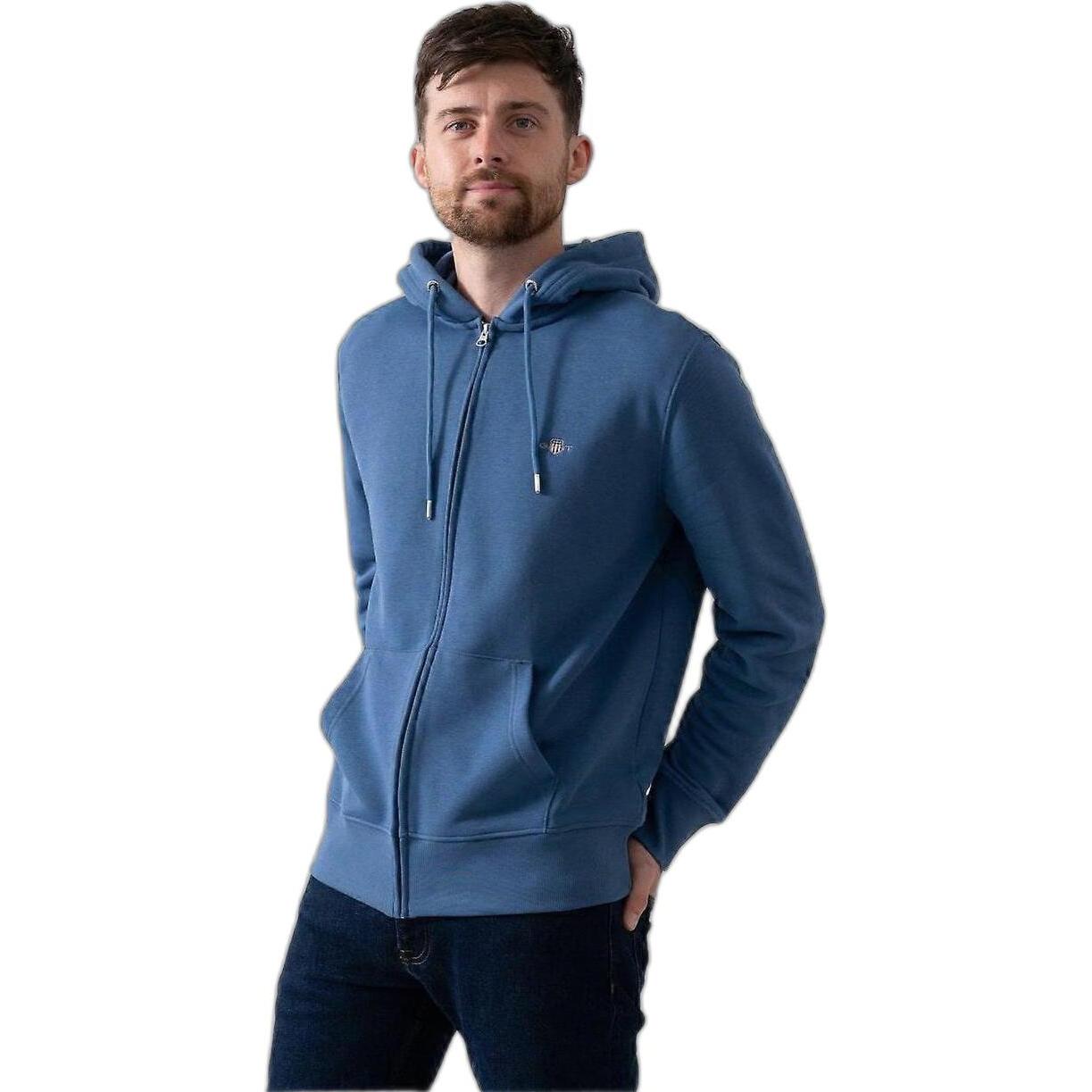 GANT, Herren, Pullover, kapuzenjacke hield, Blau, (S)