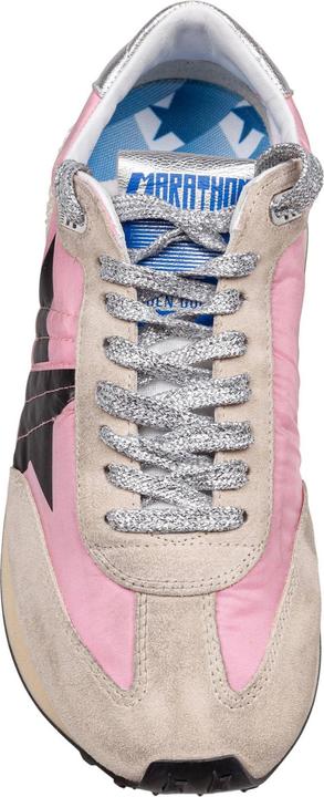 Actual product image Golden Goose sneakers running marathon in suede and nylon color pink, gold and silver (36)