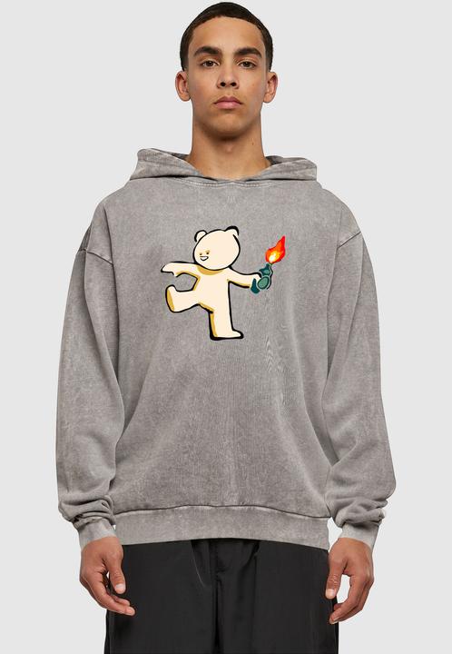 Produktbild Merchcode Brandalised - Molotov Teddy Acid Washed Oversize Hoody - 189393 (L, M)