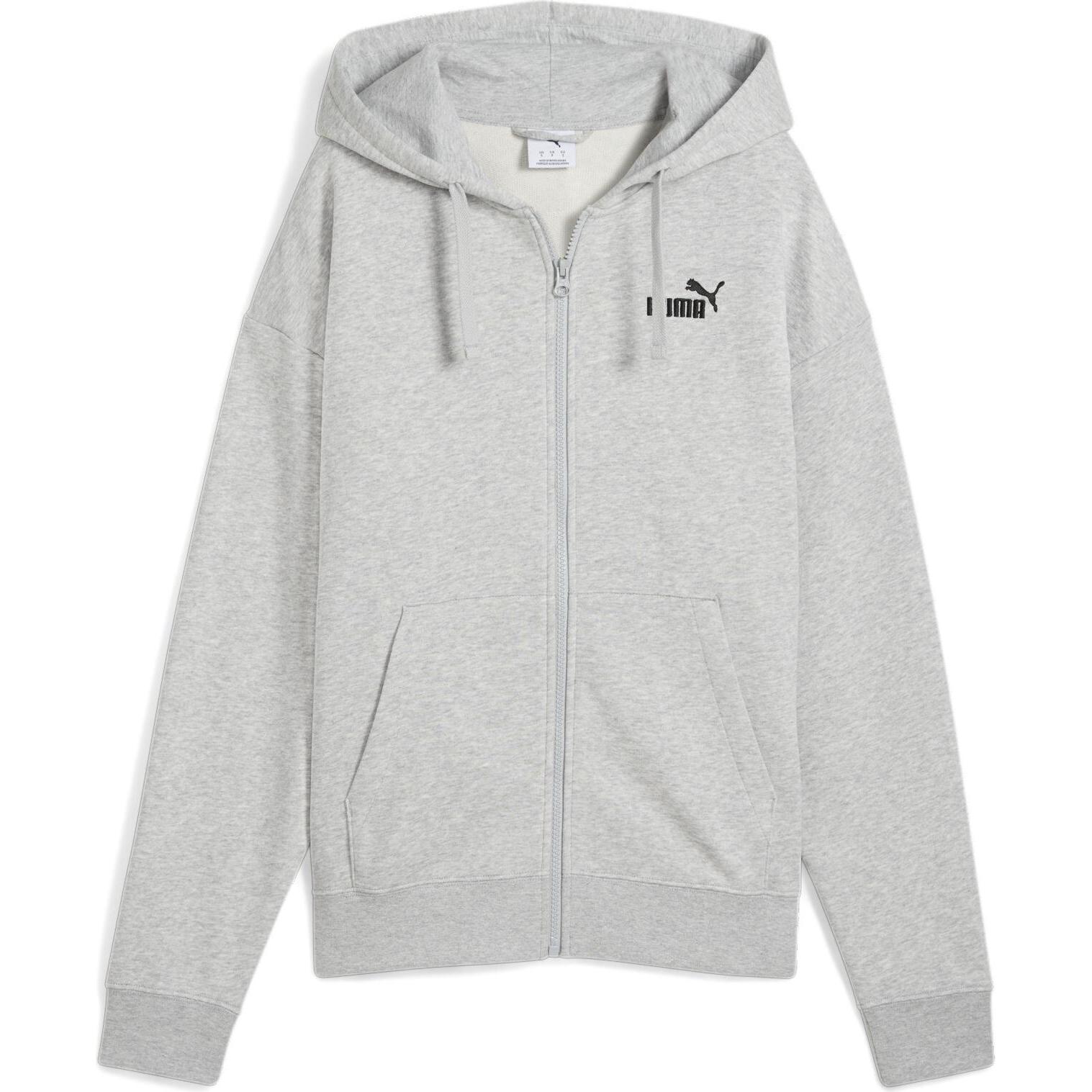 Puma, Damen, Pullover, ESS Small No. 1 Logo Comfort Full-Zip Hoodie TR, Grau, (L)