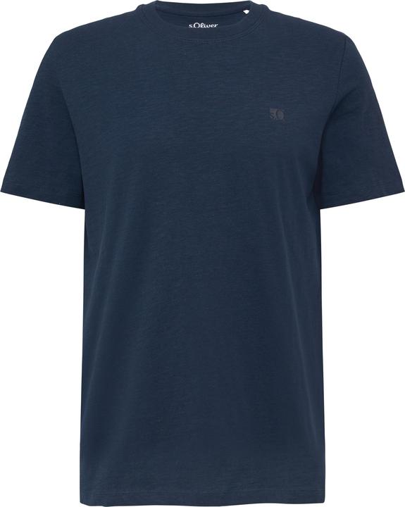 S.Oliver T-Shirt T-Shirt mit Flammgarnstruktur und Logo-Print (S)