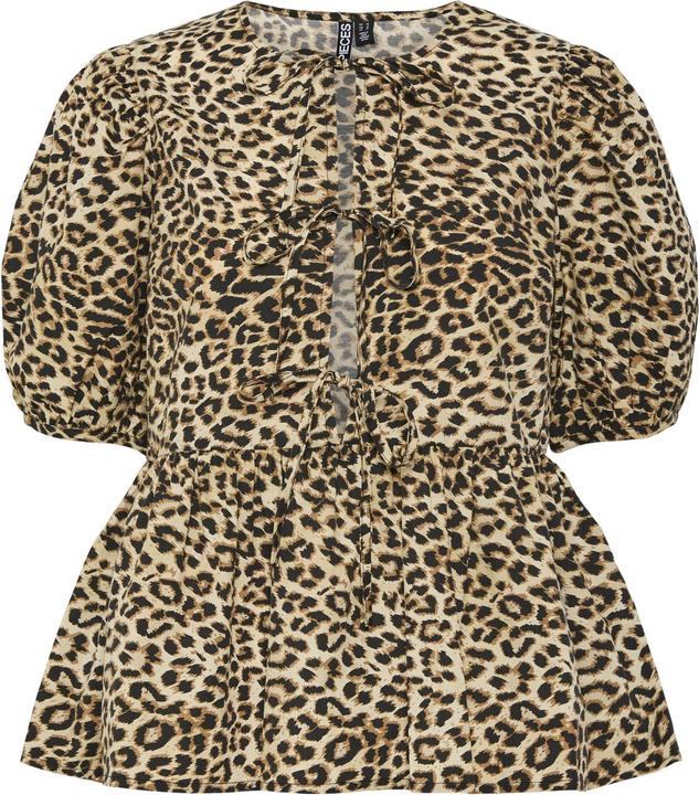 Pieces PCNANCY LEOPRINT Bluse mit kurzen Ärmeln (S)