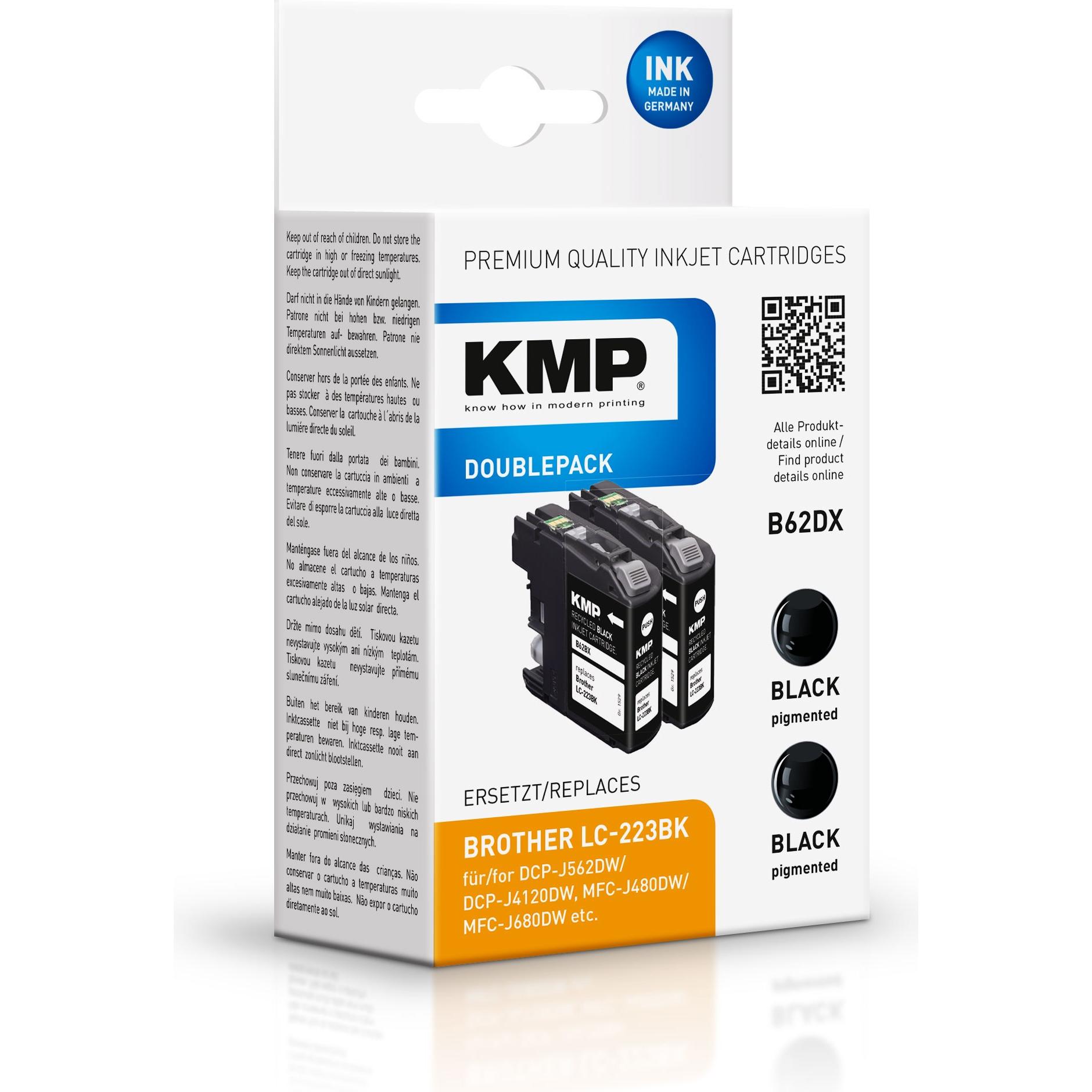 Thumbnail - KMP, Druckerpatrone, Tinte ersetzt 2x LC223BK (BK)