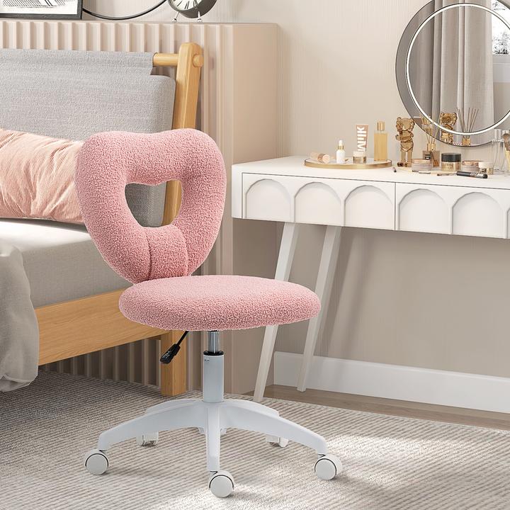Immagine prodotto Homcom Schreibtischstuhl Polyester Rosa (44 - 54 cm)