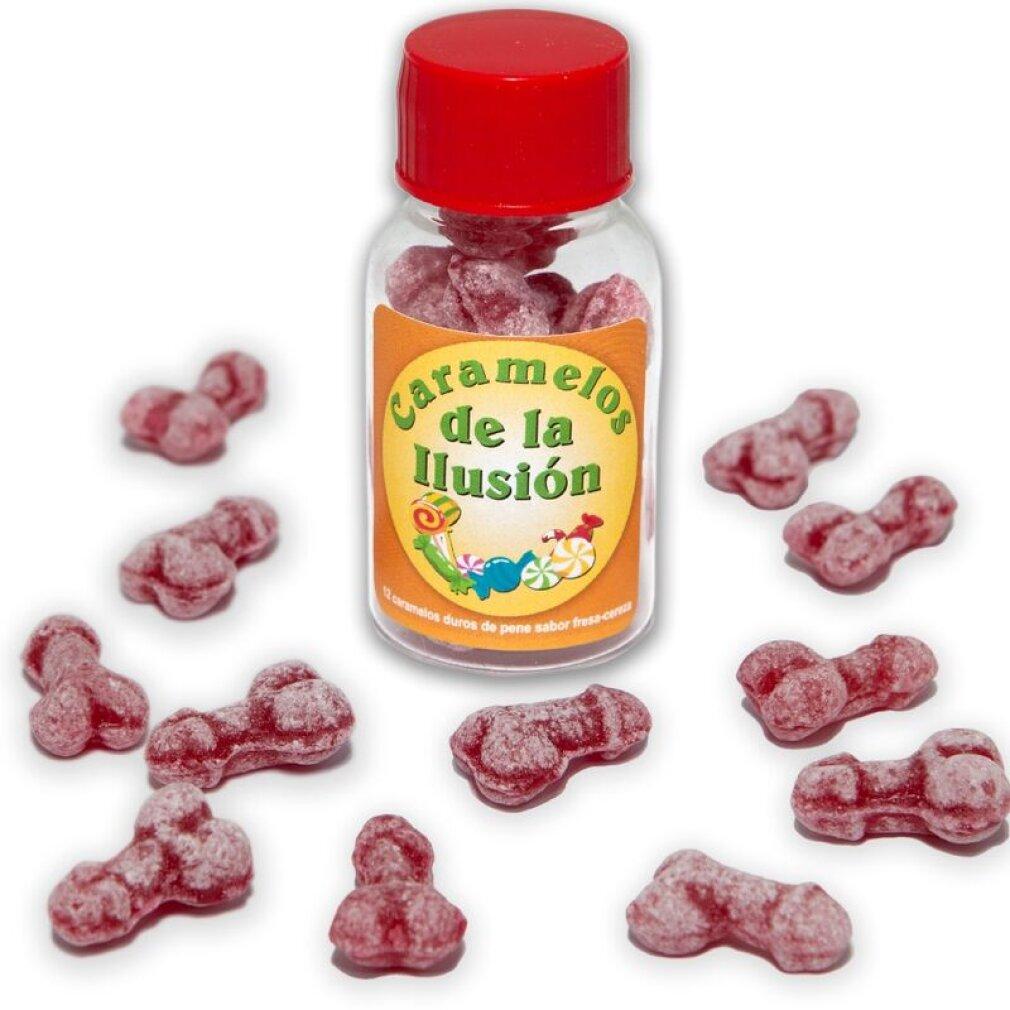 Diablo Picante Packung 12 Glas Mit 10 Einheiten Pito De La Joy Erdbeer-Kirsch-Süssigkeiten