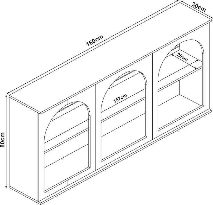 Actual product image En.Casa Sideboard Trorhun 160x30x80 cm Weiss (160 x 30 x 80 cm)