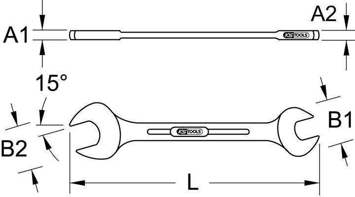 Actual product image KS Tools CHROMEplus double open-end wrench (11/16", 5/8")