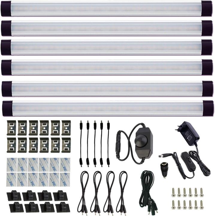 Produktbild Aiboo 6er-Set LED-Unterbauleuchte mit Schalter (1800 lm)