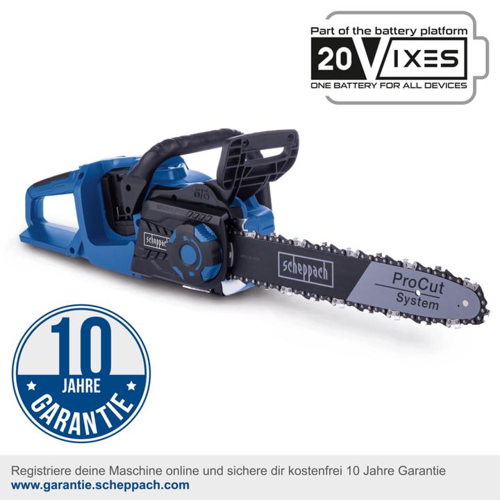 Actual product image Scheppach Battery-powered chainsaw BC-CS355Duo-X (DIY) (Battery chain saw)