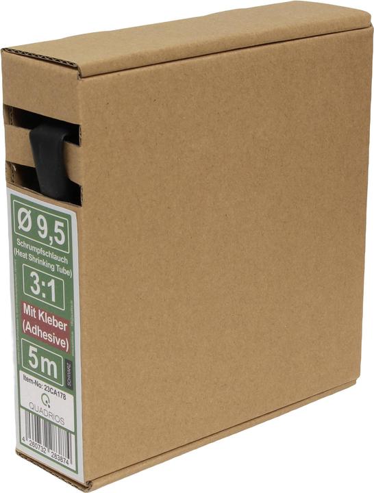 Actual product image Quadrios 23CA178 Heat shrink tubing with adhesive black Shrink ratio:3:1 5 m (1x)