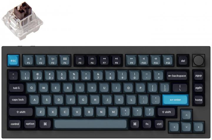 Actual product image Keychron Key Q1 Pro 75% Alu RGB Key Brown wh H Q1P-M3-EN (US)