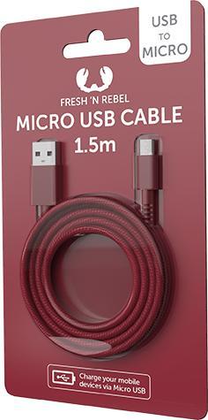 Image du produit Fresh'N Rebel FRESH'N R USB - Micro USB 1,5m 2UMC150RR Câble Fabriq Rouge Rubis (1.50 m)