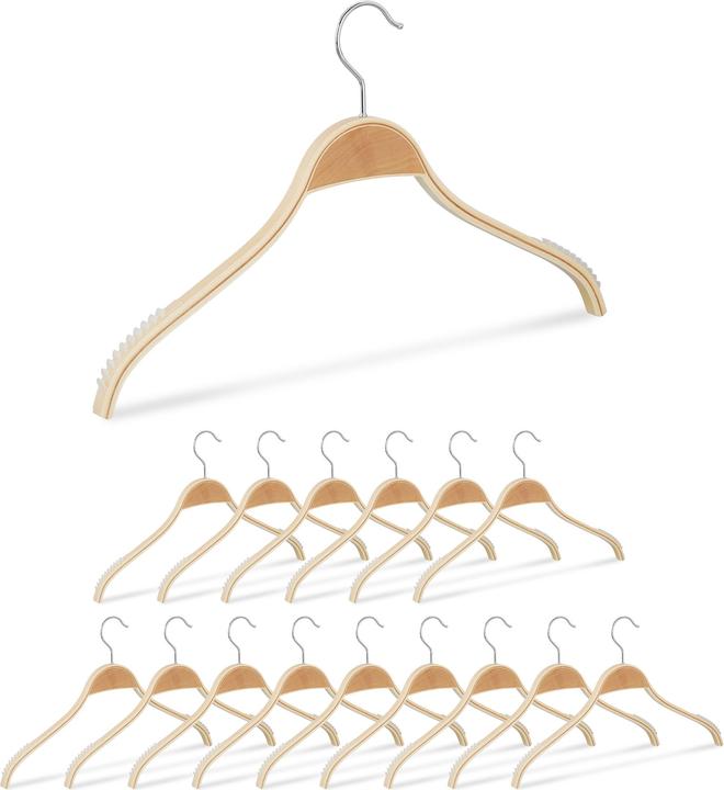 Actual product image Relaxdays 16x wooden hangers (16 x)