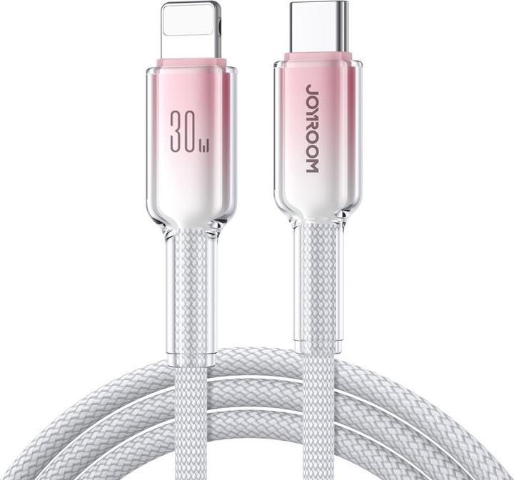 Joyroom S-A42 Crystal-Clear Series 30W USB-C - Lightning cable 1.2m - white