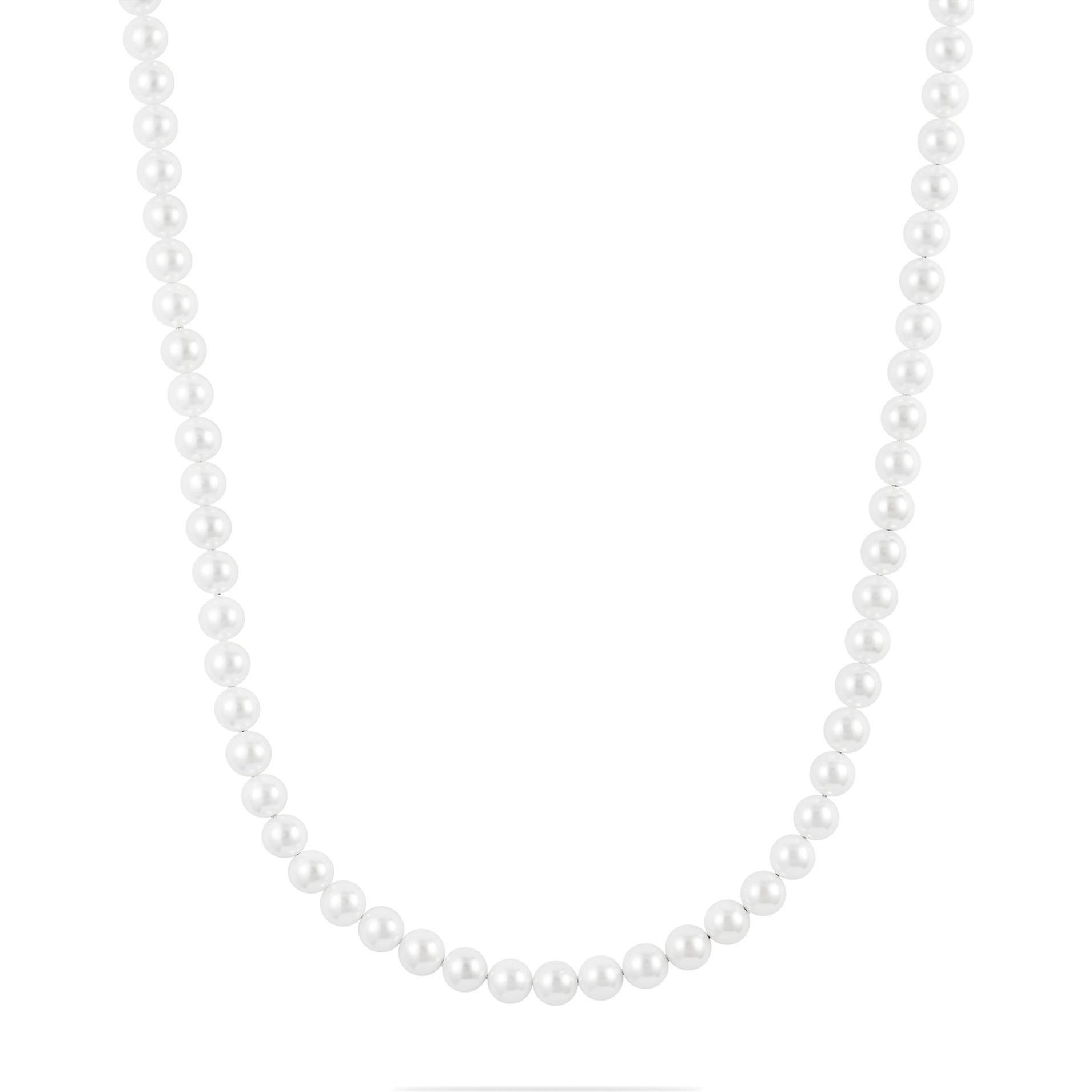 Favs, Halsschmuck, Kette, (Edelstahl, Perle, 45 cm)