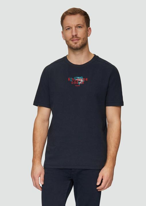 Produktbild S.Oliver T-Shirt T-Shirt mit Stickerei aus Waffeljersey (M)