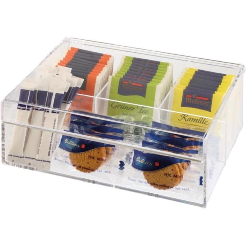 APS Teebox Masse: 22 x 9 x 17 cm (B x H x T) Material: Acryl Farbe: transparent, Vorratsbehälter, Transparent