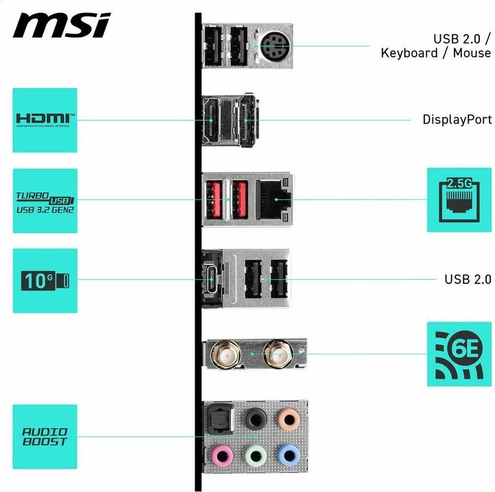 Produktbild MSI B760 GAMING PLUS WIFI DDR4 (LGA 1700, Intel B760, ATX)