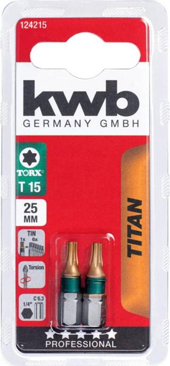 Actual product image kwb Titanium 1/4" T 15, 2 pcs. (Allen screw)