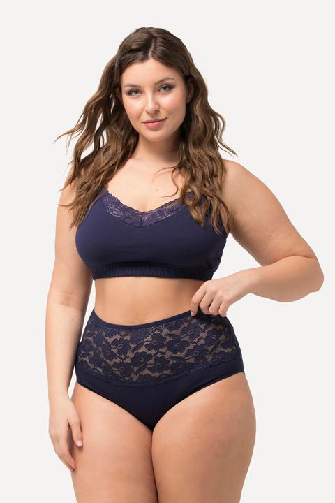 Immagine prodotto Ulla Popken Maxi slip a vita alta in confezione doppia con orlo di pizzo (62, Confezione da 2)