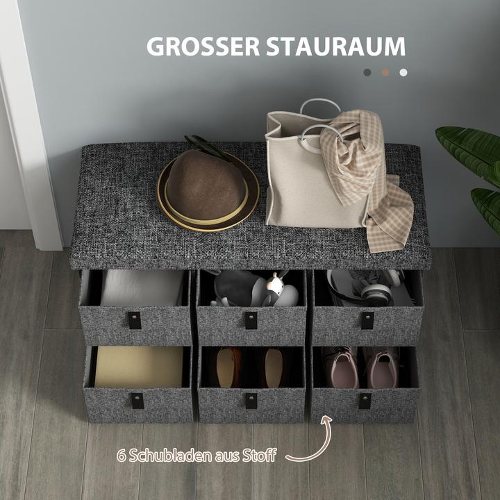 Immagine prodotto Homcom Schuhbank Polyester Dunkelgrau (38 x 38 x 38 cm)