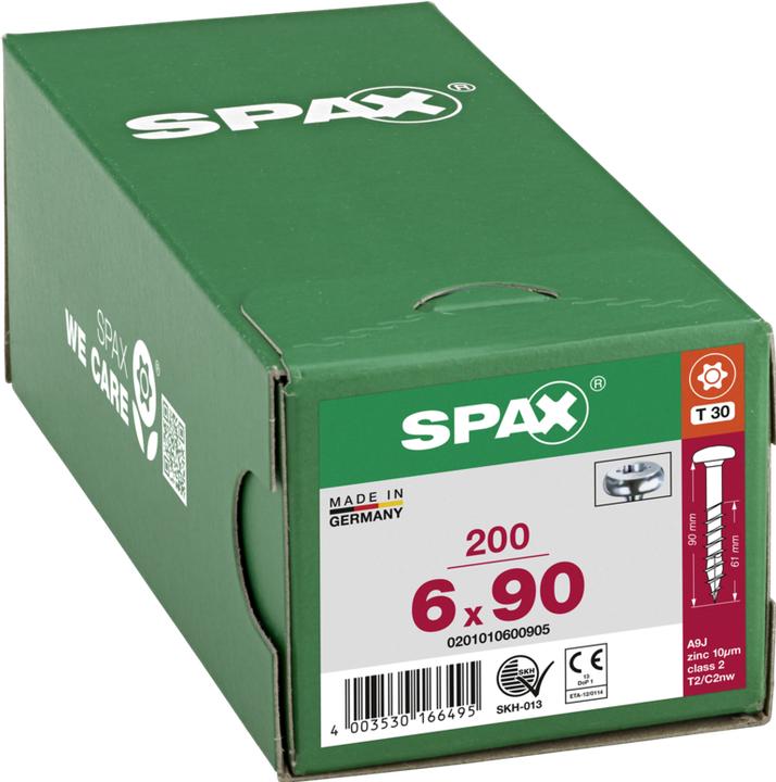 Produktbild Spax Halbrundkopf T-Star Plus T30 Teilgewinde Wirox (200 Schrauben pro Stück)