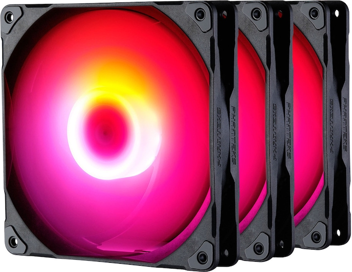 Produktbild Phanteks M25 PWM D-RGB Lüfter, 3er Pack - 140mm, schwarz (140 mm, 3 x)