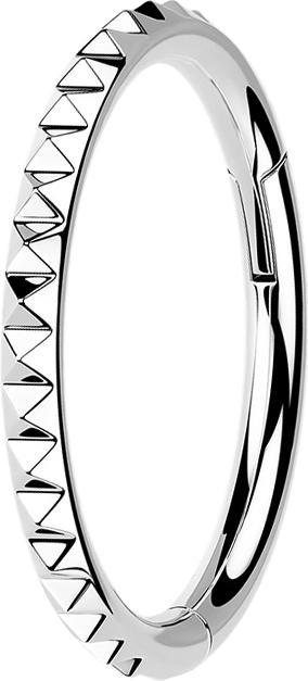 Produktbild Star Piercing Micro Segmentring klappbar silber seitlich Pyramiden (ohne Messing, Titan)