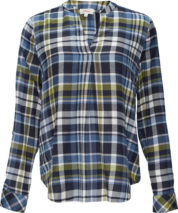 Produktbild S.Oliver Bluse Karierte Bluse aus Viskosemix und Krempel-Detail (42)