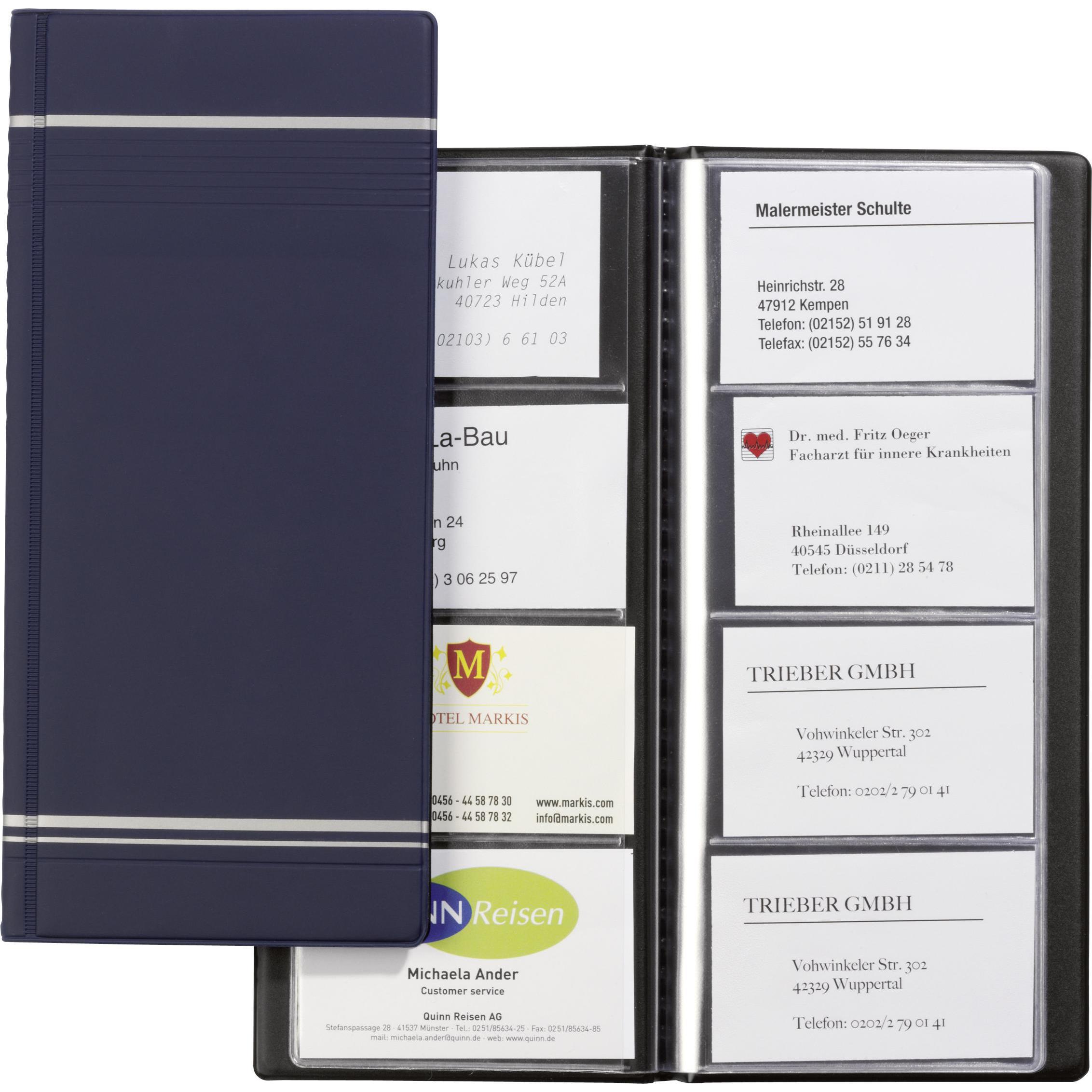 Durable, Kartenaufbewahrung, Visitenkartenbuch Visifix für 96 Visitenkarten, Blau (90 x 57 mm)