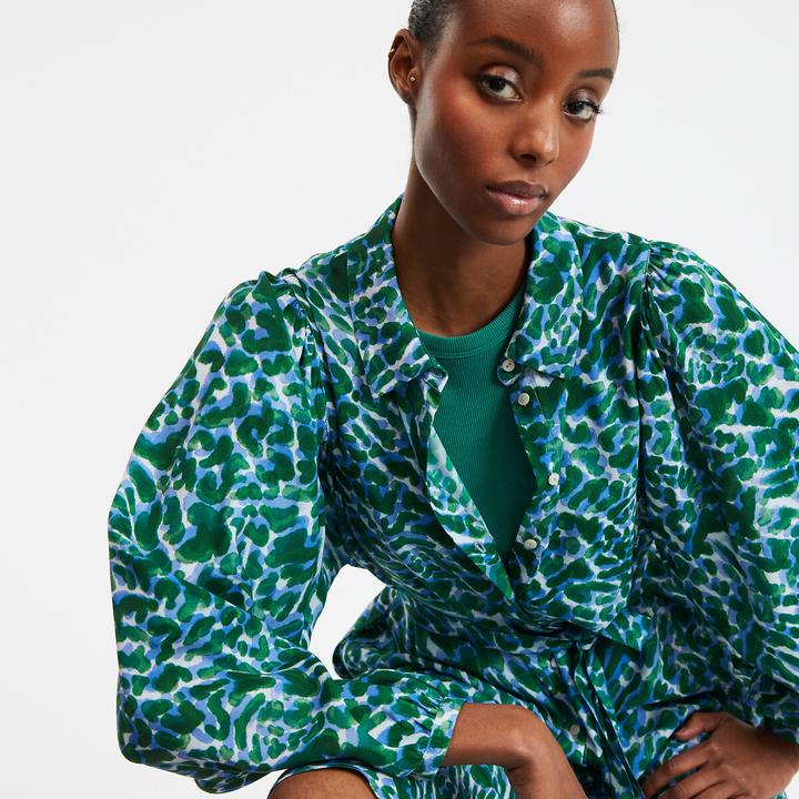 Actual product image La Redoute Collections Bedrucktes langes Kleid mit Ballonärmeln (L)