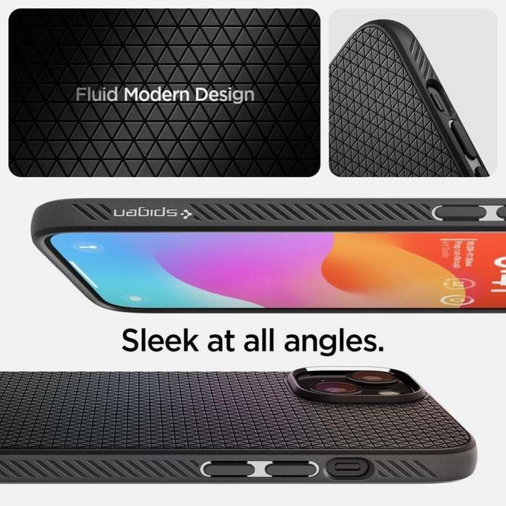 Actual product image Spigen Liquid Air iPhone 16 Plus czarny/matte black ACS08066 (Apple iPhone 16 Plus)