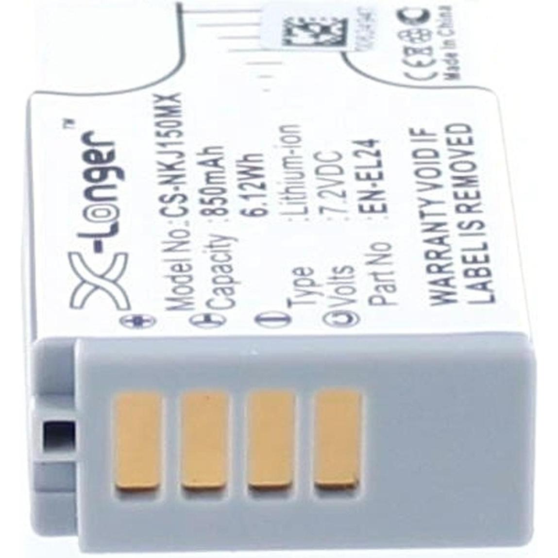 AGI Akku kompatibel mit Nikon EN-EL24 - Akku - 800 mAh (Akku), Kamera Stromversorgung, Schwarz