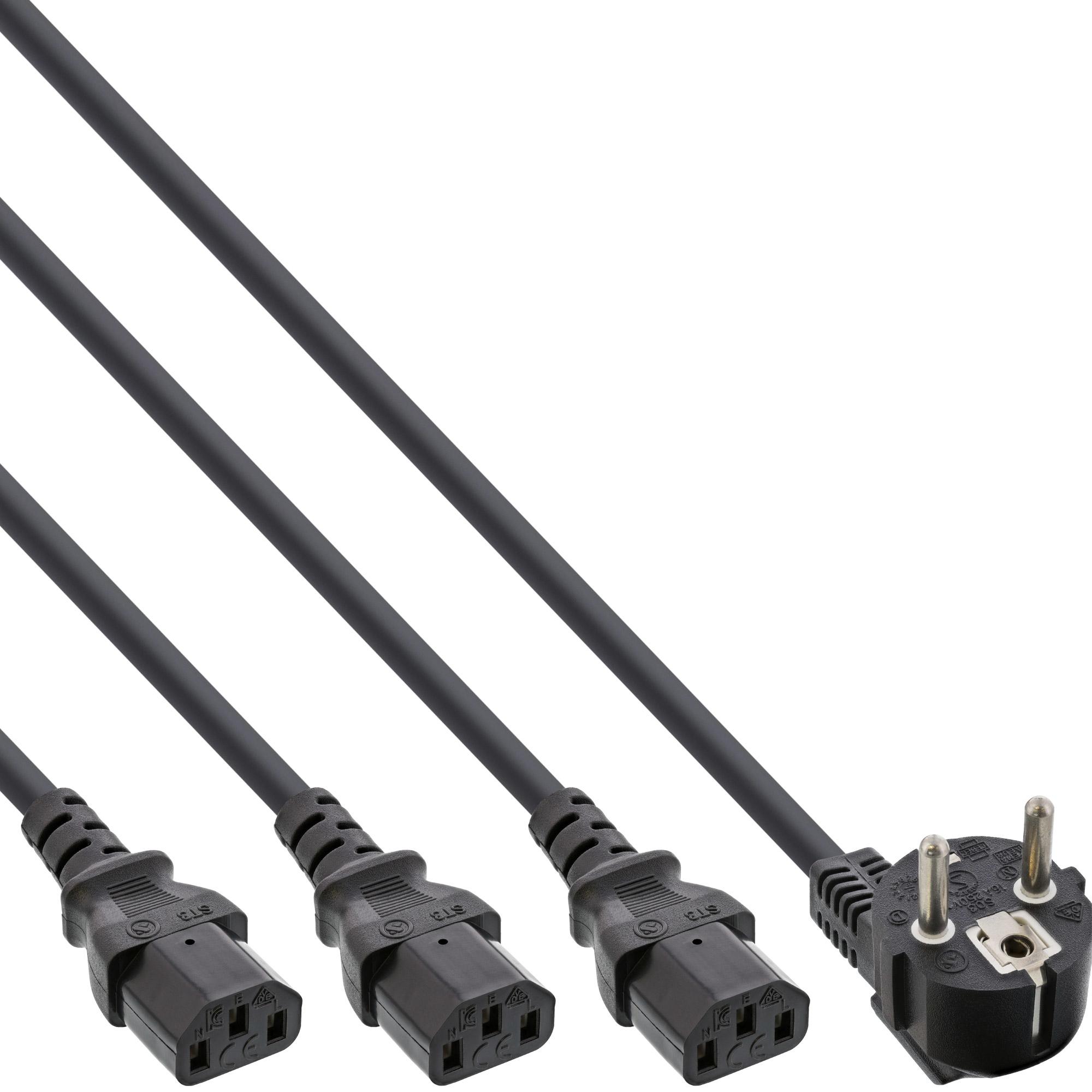 Thumbnail - InLine Netz-Y-Kabel (3 m), Stromkabel