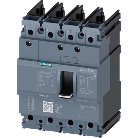 Siemens, Schutzschalter, Leistungsschalter 125A 4p opt.Motorantr 3VA5112-6ED41-0AA0