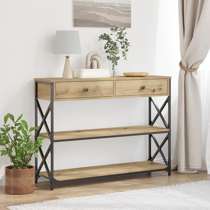Image du produit vidaXL Artisan table d'appoint en chêne (100 x 28 x 75 cm)